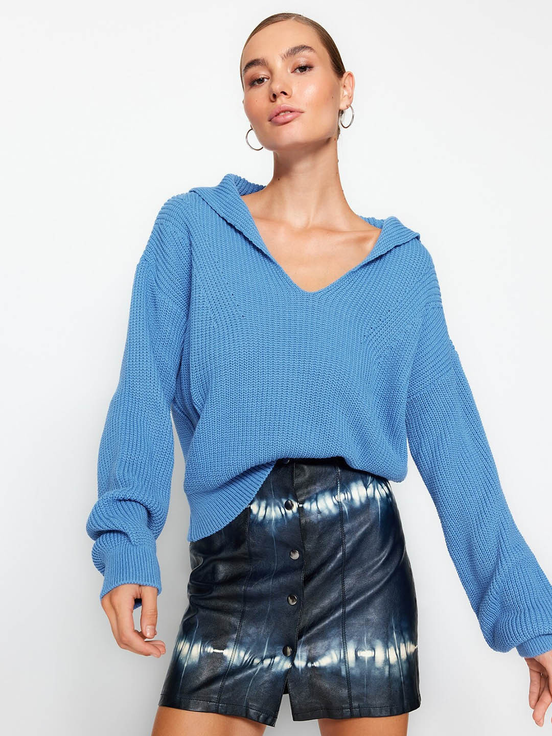 

Trendyol Cable Knit Pullover Sweater, Blue