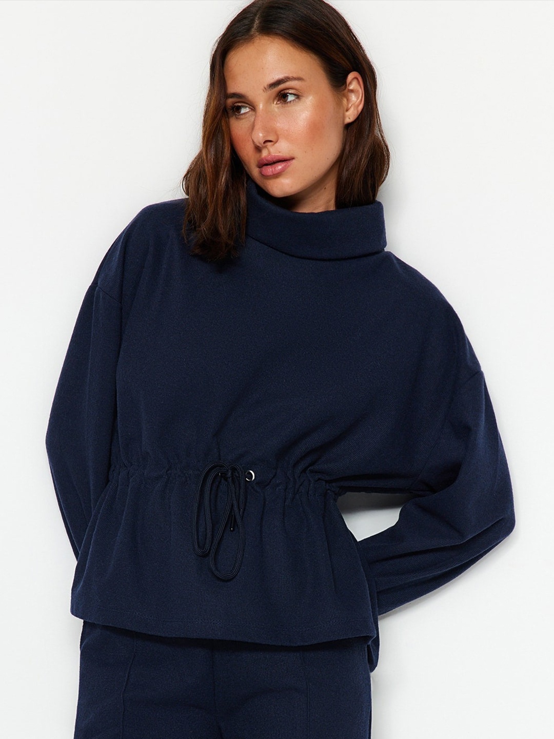 

Trendyol Turtle Neck Collar Pullover, Navy blue