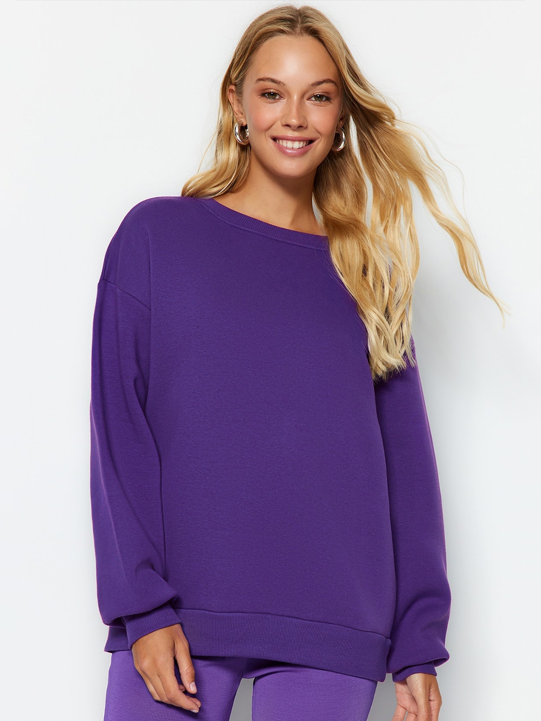 

Trendyol Round Neck Pullover, Purple