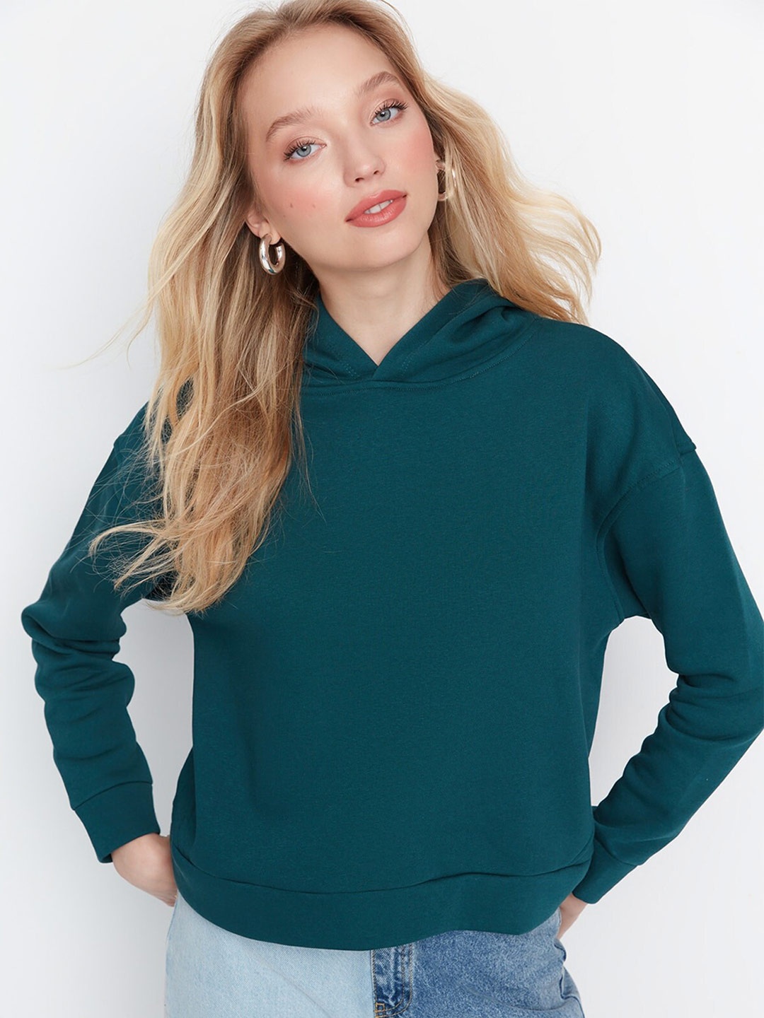 

Trendyol Hooded Pullover, Teal