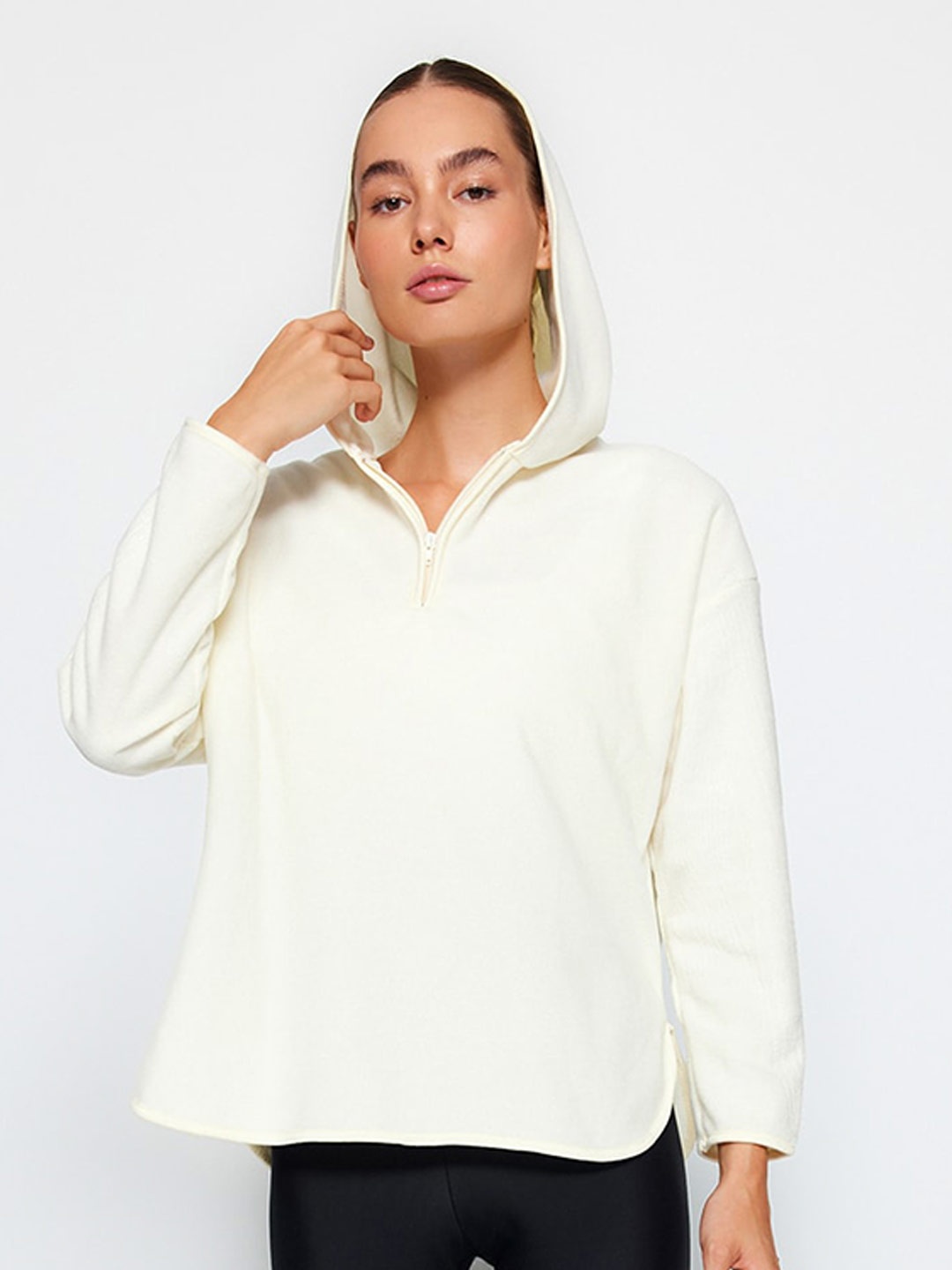 

Trendyol Hooded Long Sleeves Pullover, Off white