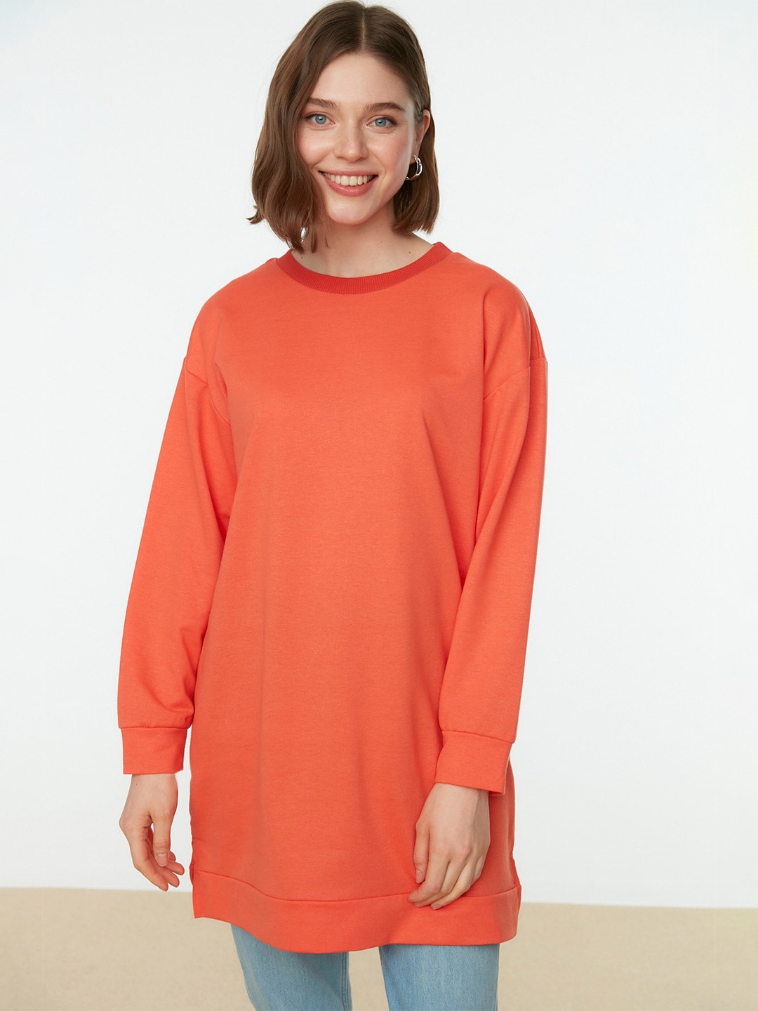 

Trendyol Longline Oversized Pullover, Orange