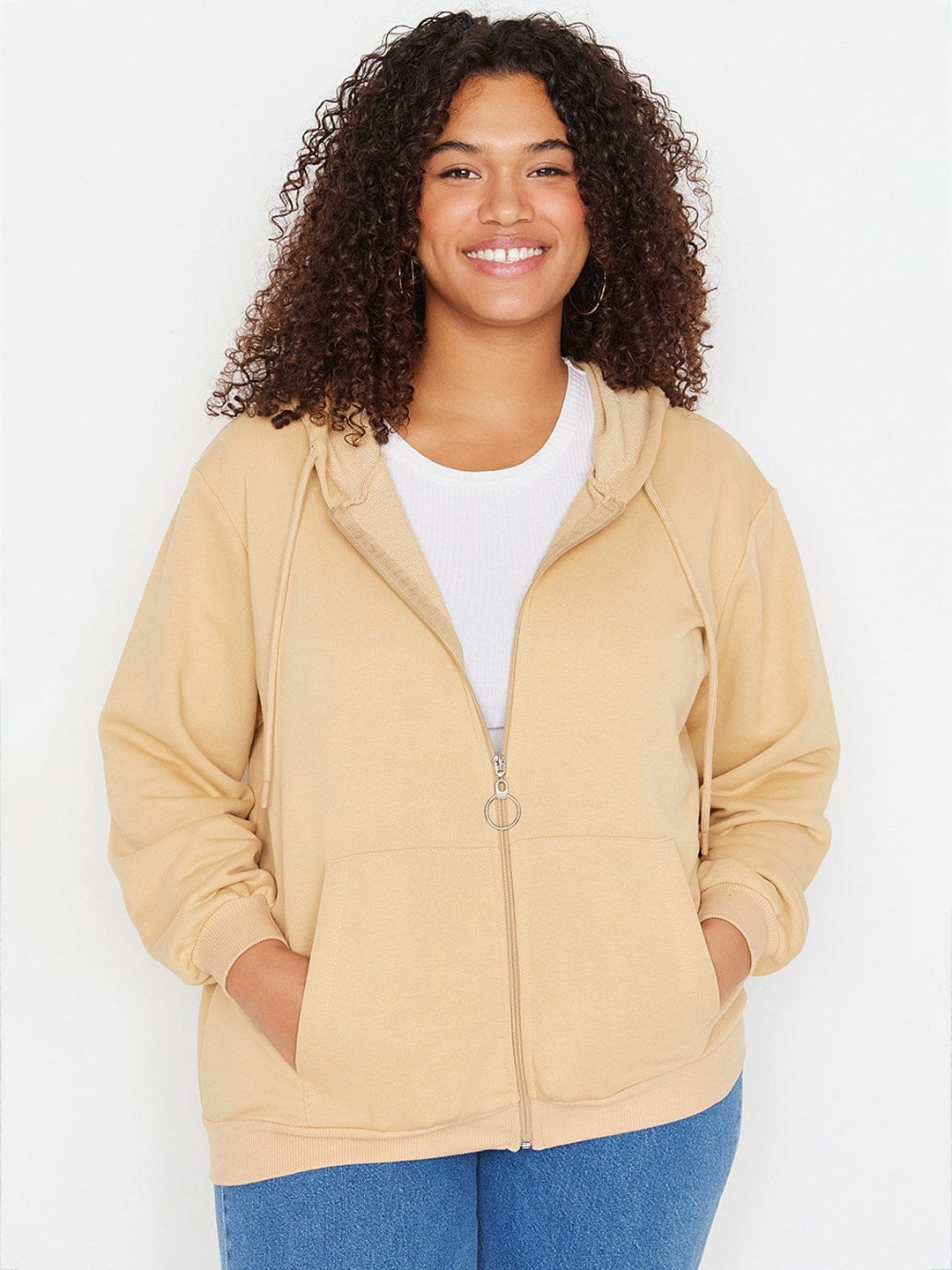

Trendyol Front Open Sweatshirt, Beige