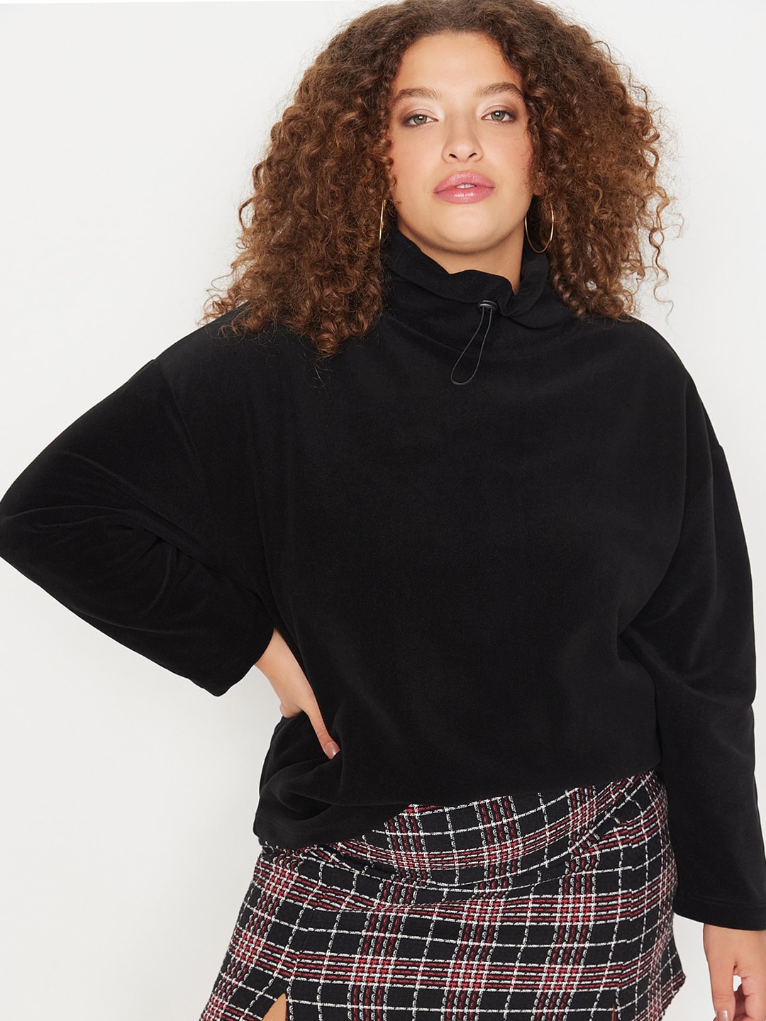 

Trendyol Mock Collar Pullover, Black