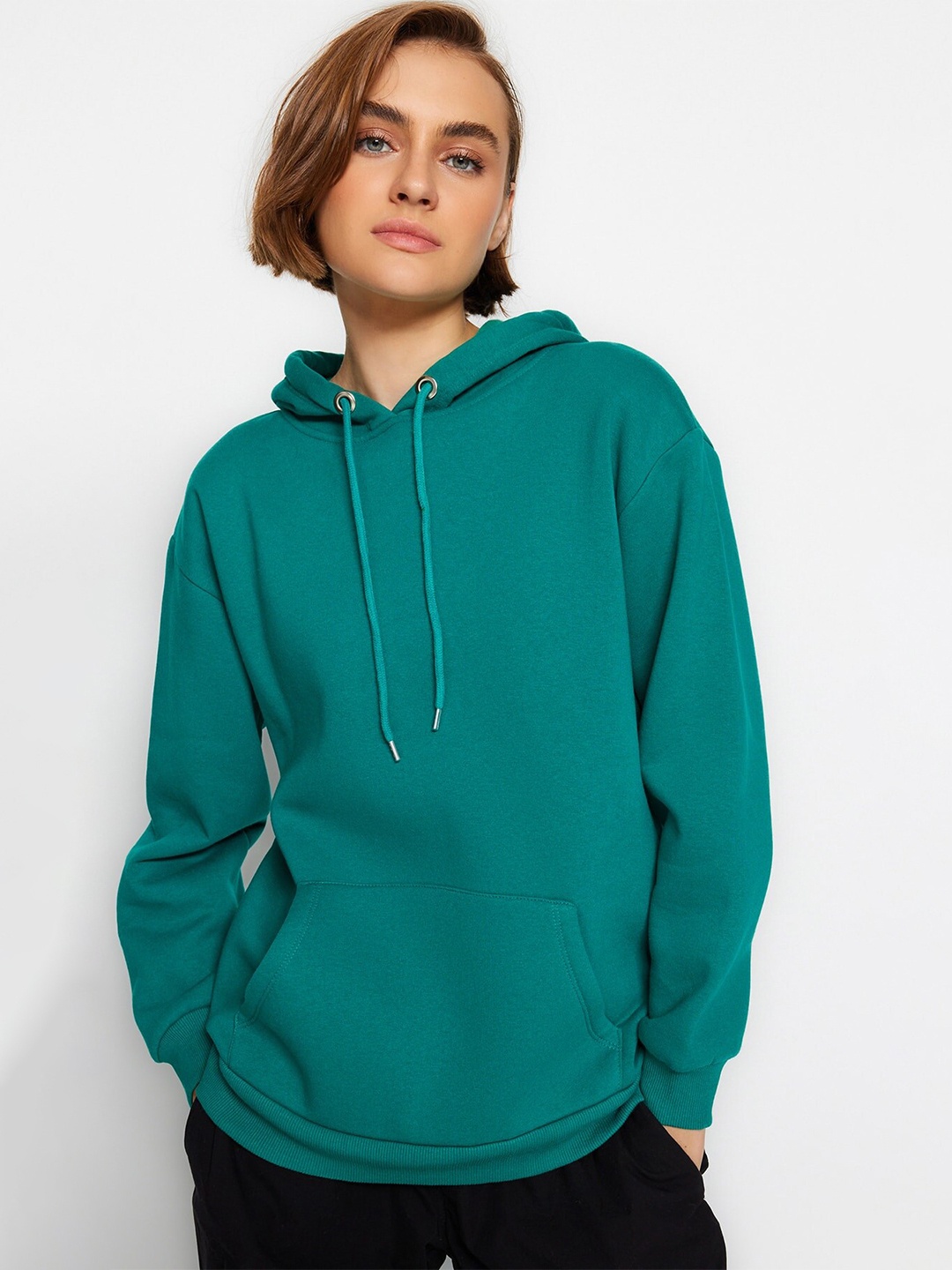 

Trendyol Hooded Long Sleeves Pullover, Teal