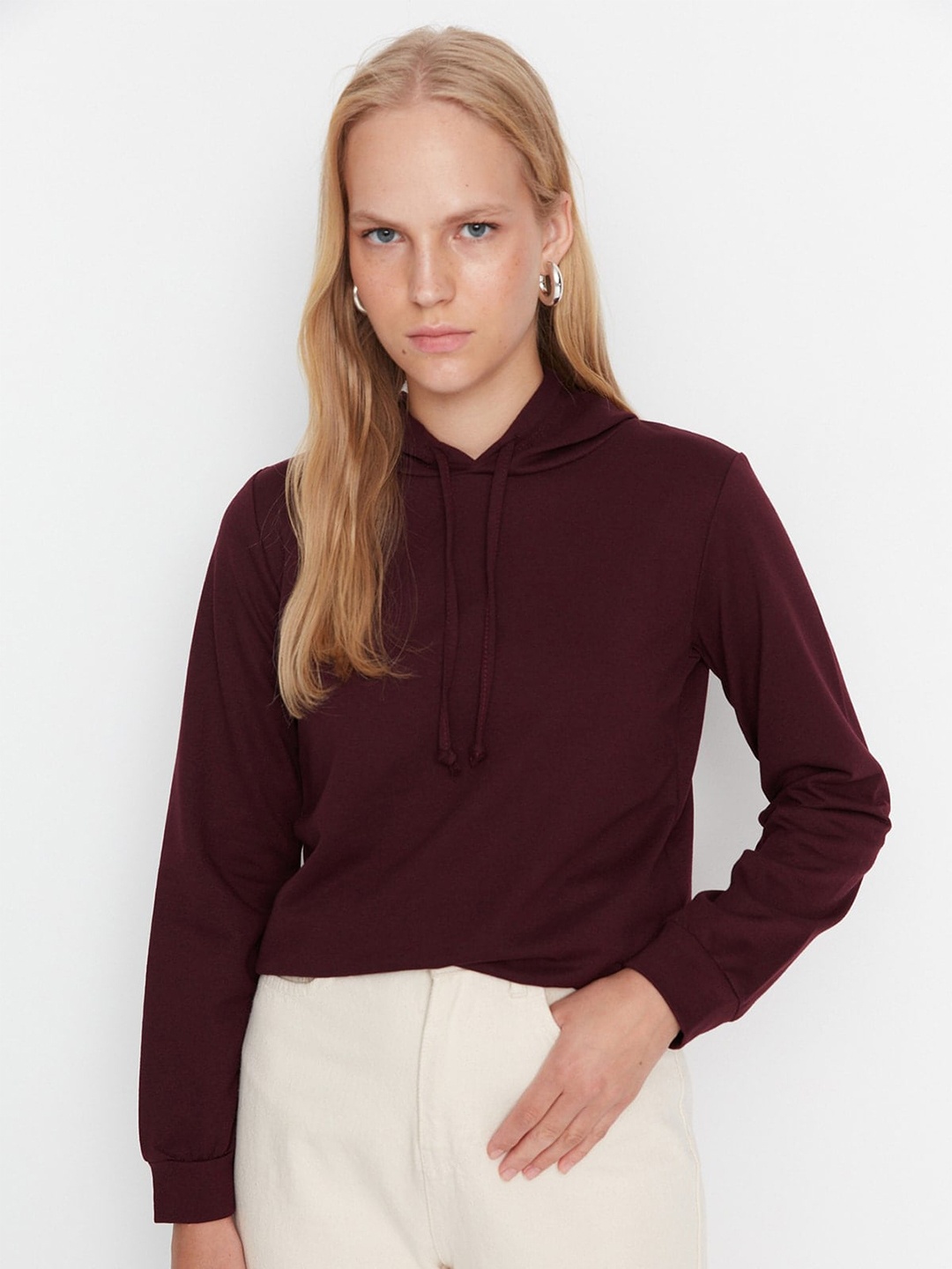 

Trendyol Hooded Pullover Sweatshirt, Maroon