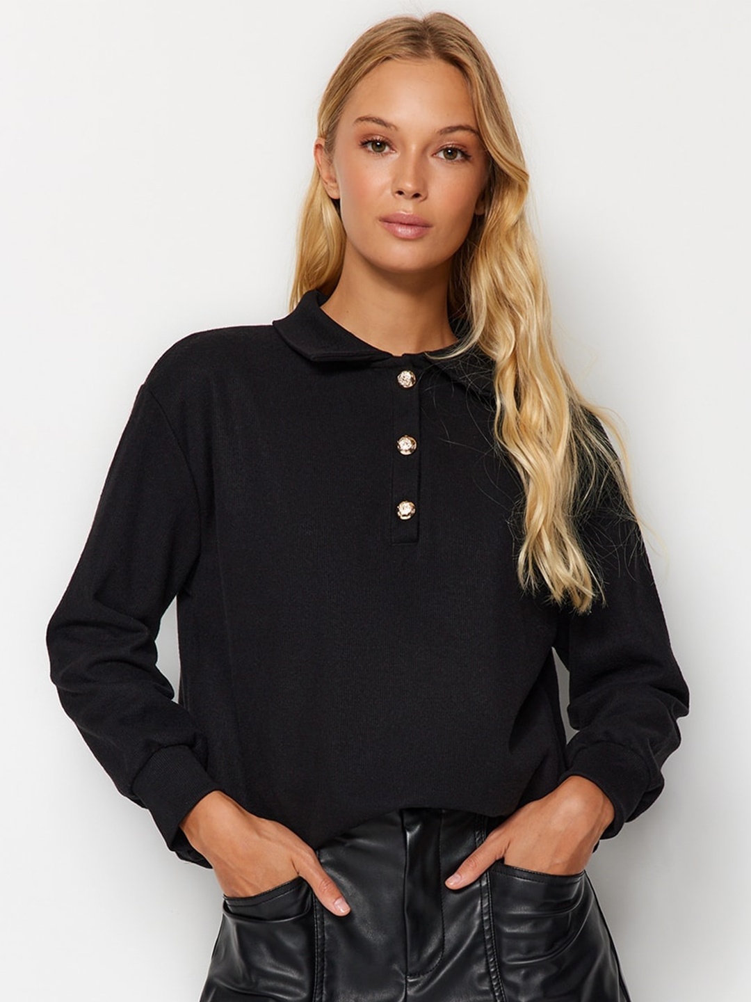 

Trendyol Long Sleeves Pullover, Black