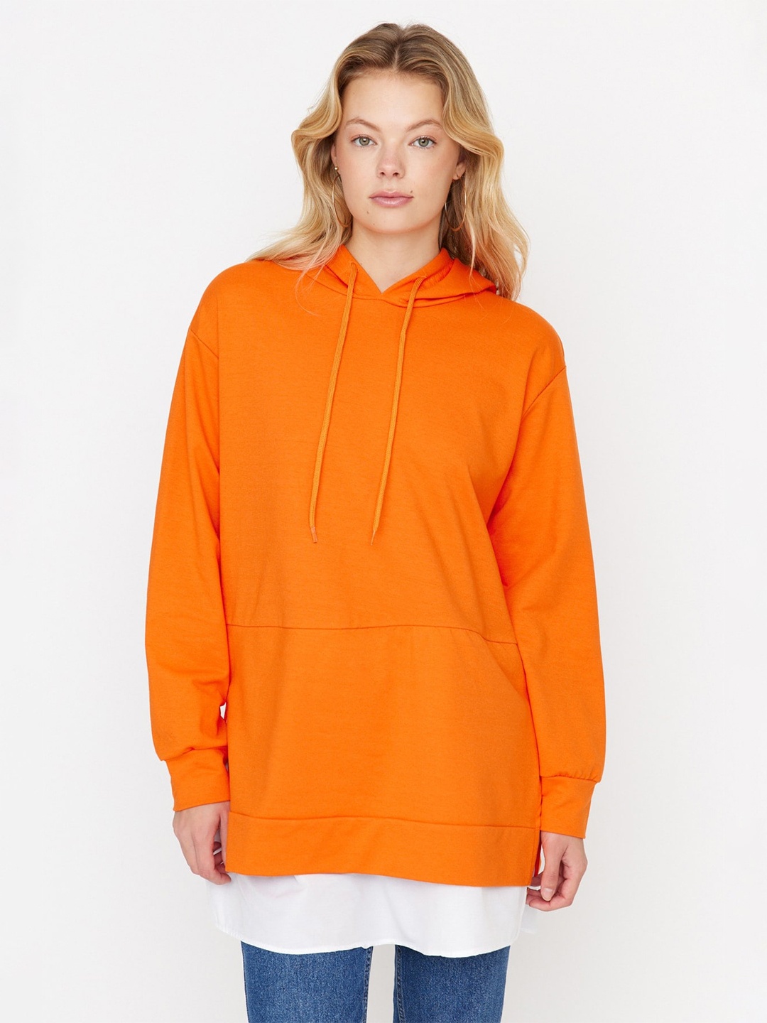 

Trendyol Hooded Long Sleeves Sweatshirt, Orange