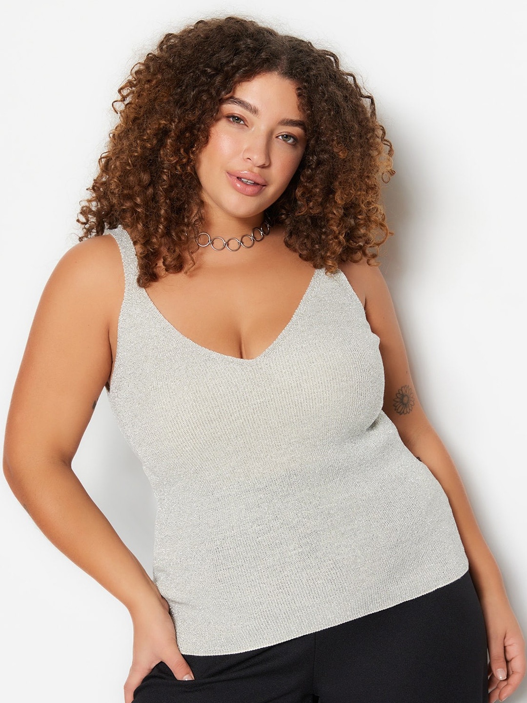 

Trendyol Shoulder Straps Top, Grey