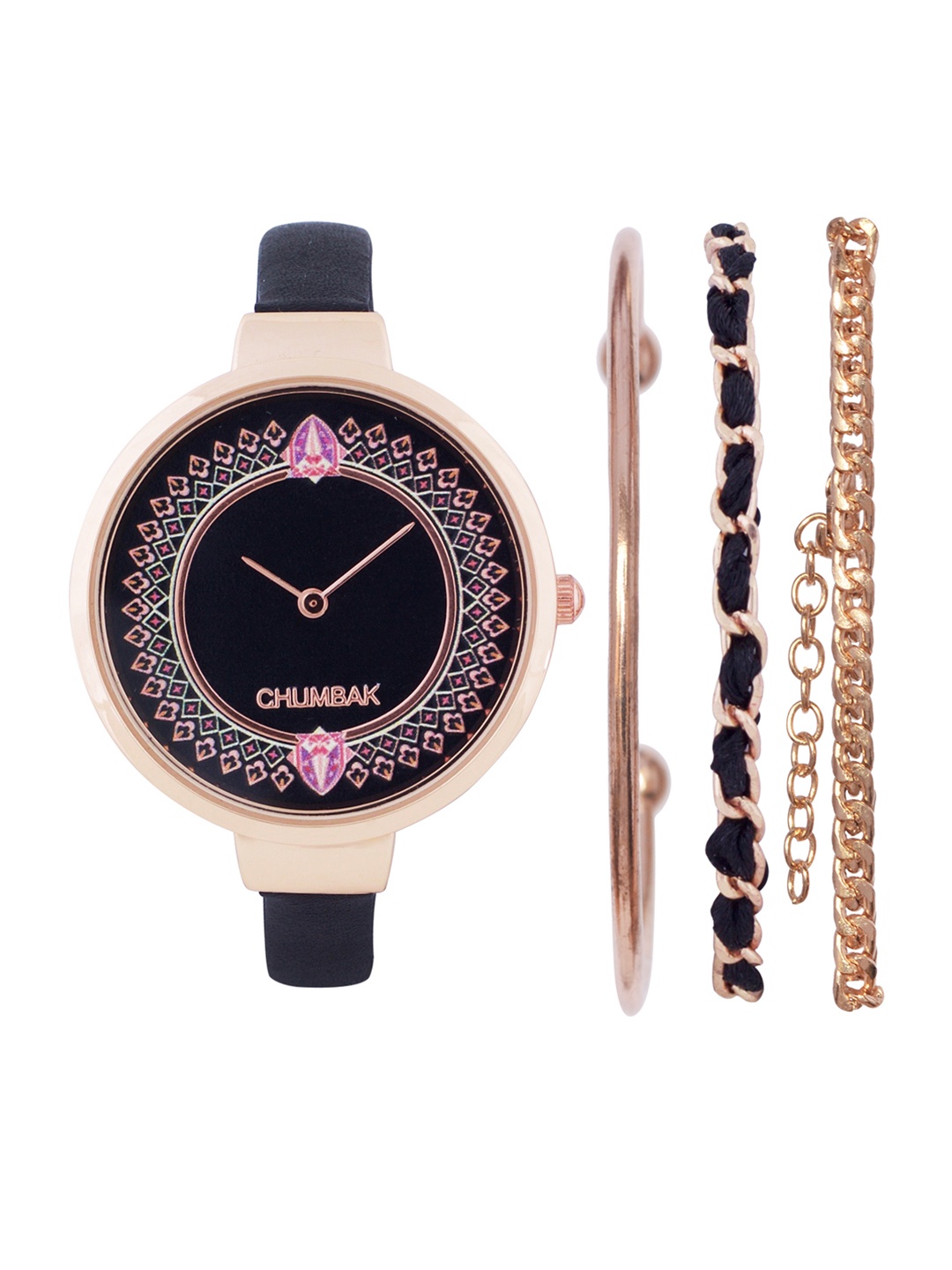 

Chumbak Women Watch Gift Set, Black
