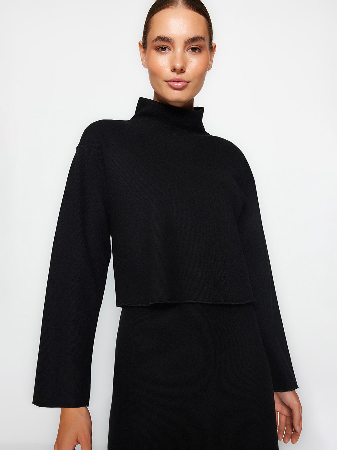 

Trendyol High Neck Regular Top, Black
