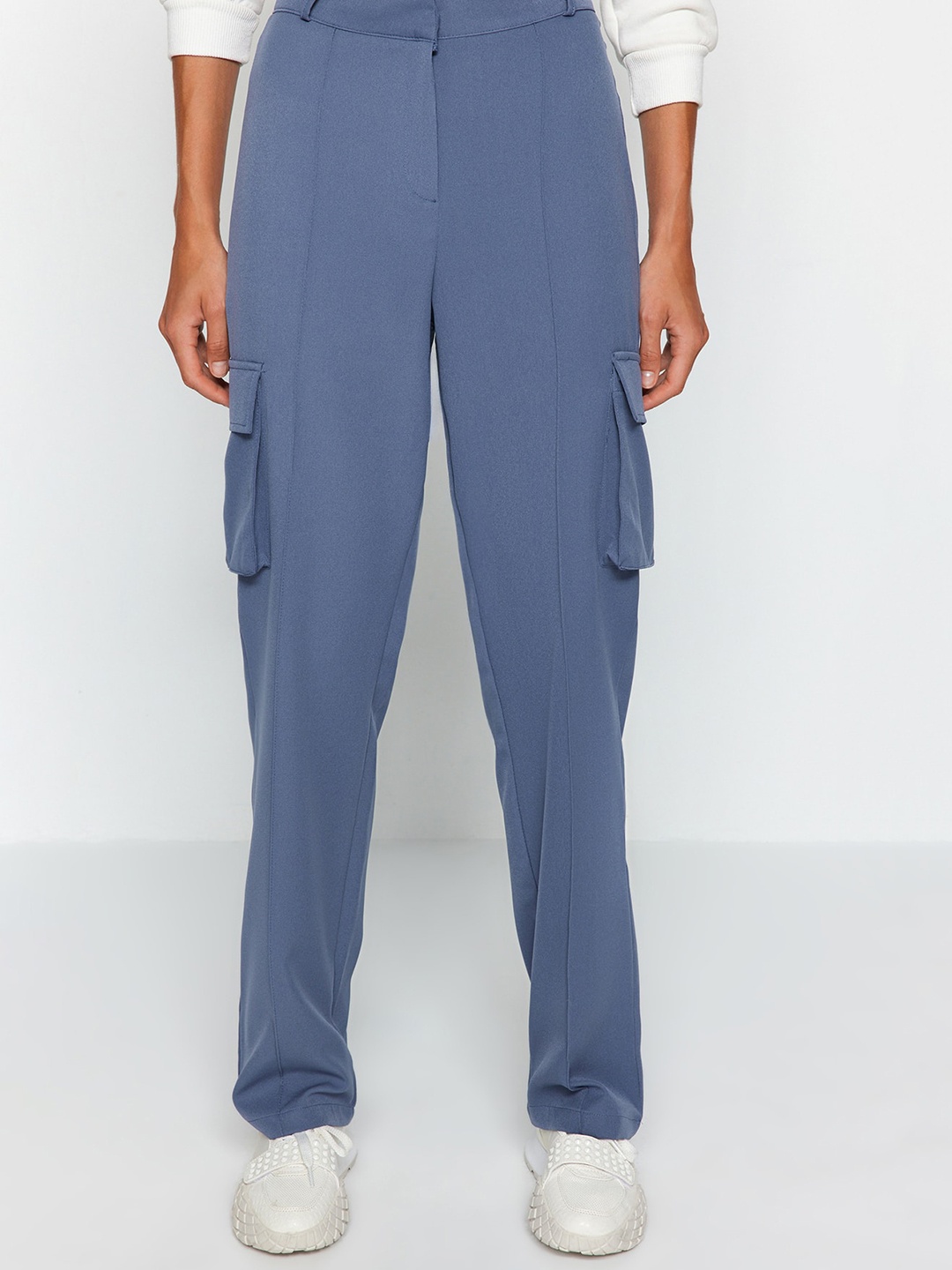 

Trendyol Women Mid Rise Cargos, Blue