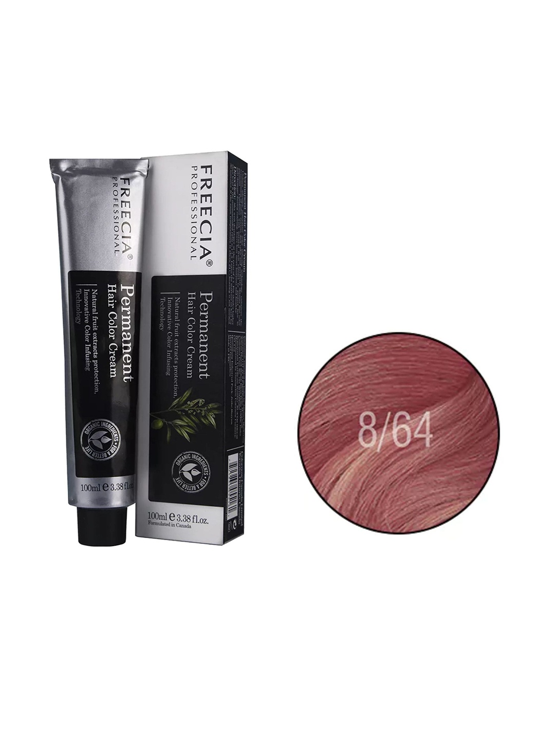 

FREECIA Professional Permanent Hair Color Cream - 100ml - Rose Gold 8.64, Black