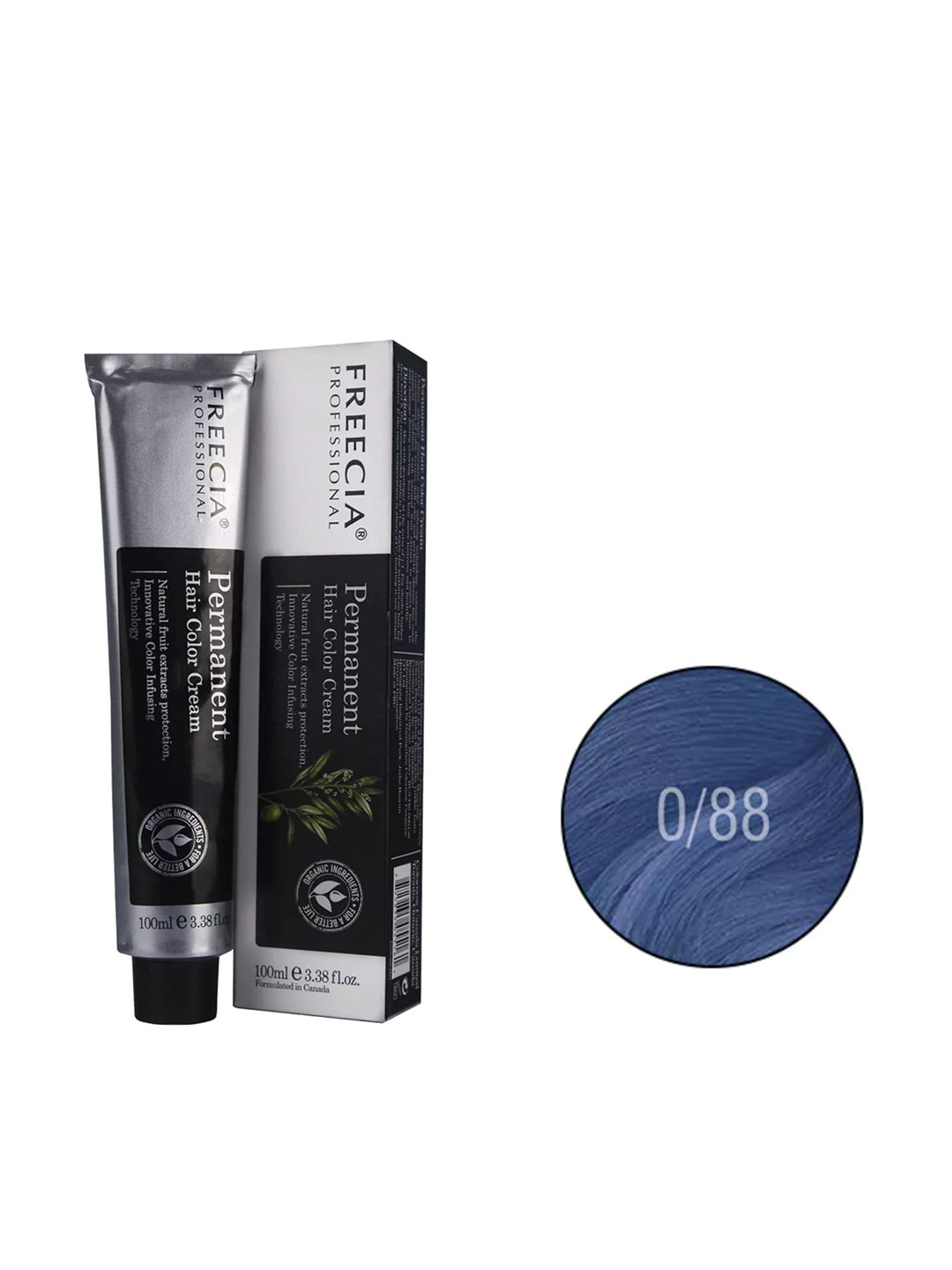 

FREECIA Professional Permanent Hair Color Cream - 100ml - Denim Blue 8.81, Black