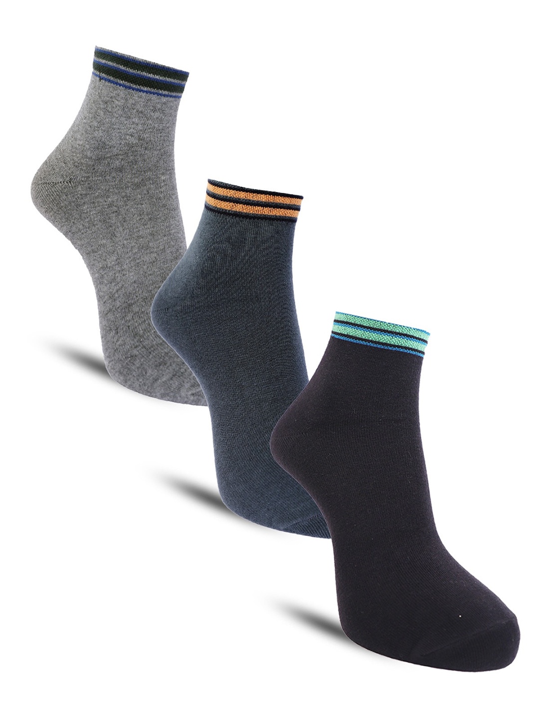 

Dollar Socks Men Assorted Pack Of 3 Sweat Absorbency Cotton Ankle-Length Socks