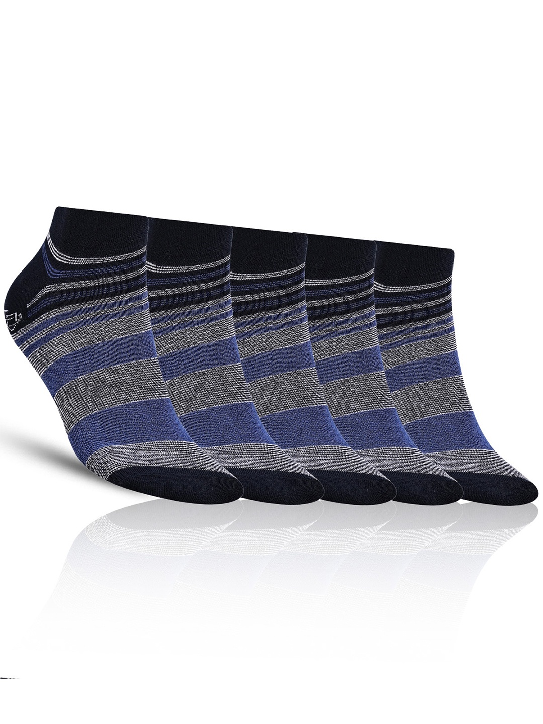

Dollar Socks Men Pack Of 5 Assorted Striped Cotton Ankle-Length Socks