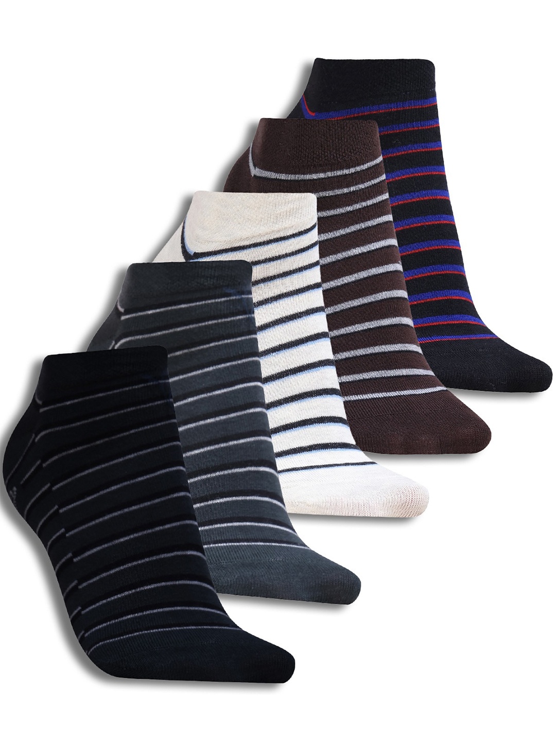 

Dollar Socks Men Pack Of 5 Cotton Assorted Ankle-Length Socks