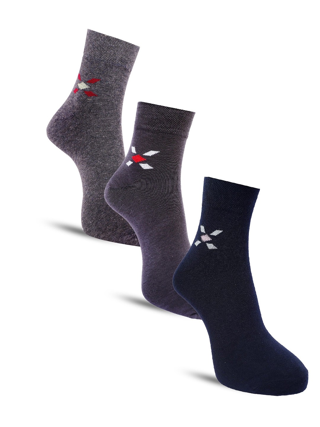 

Dollar Socks Men Pack Of 3 Assorted Cotton Above Ankle-Length Socks