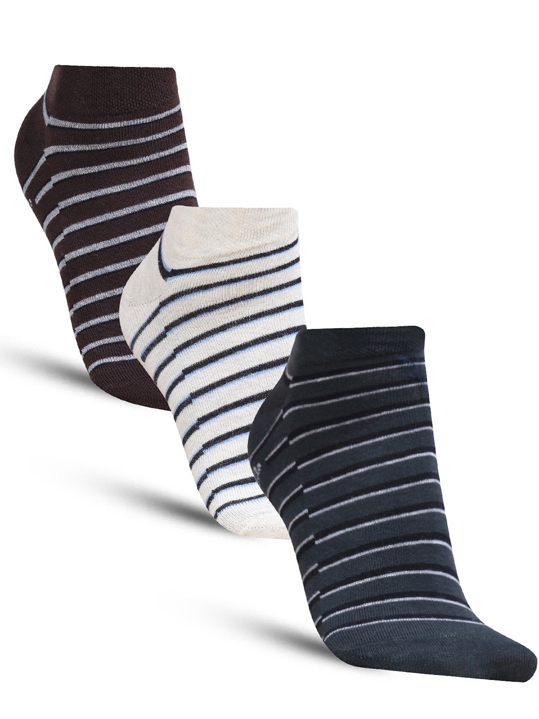 Dollar Socks Men Pack Of 3 Assorted Patterned Ankle Length Socks