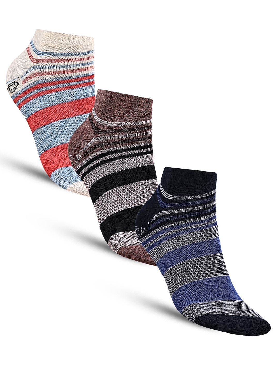 Dollar Socks Men Pack Of 3 Assorted Ankle-Length Socks
