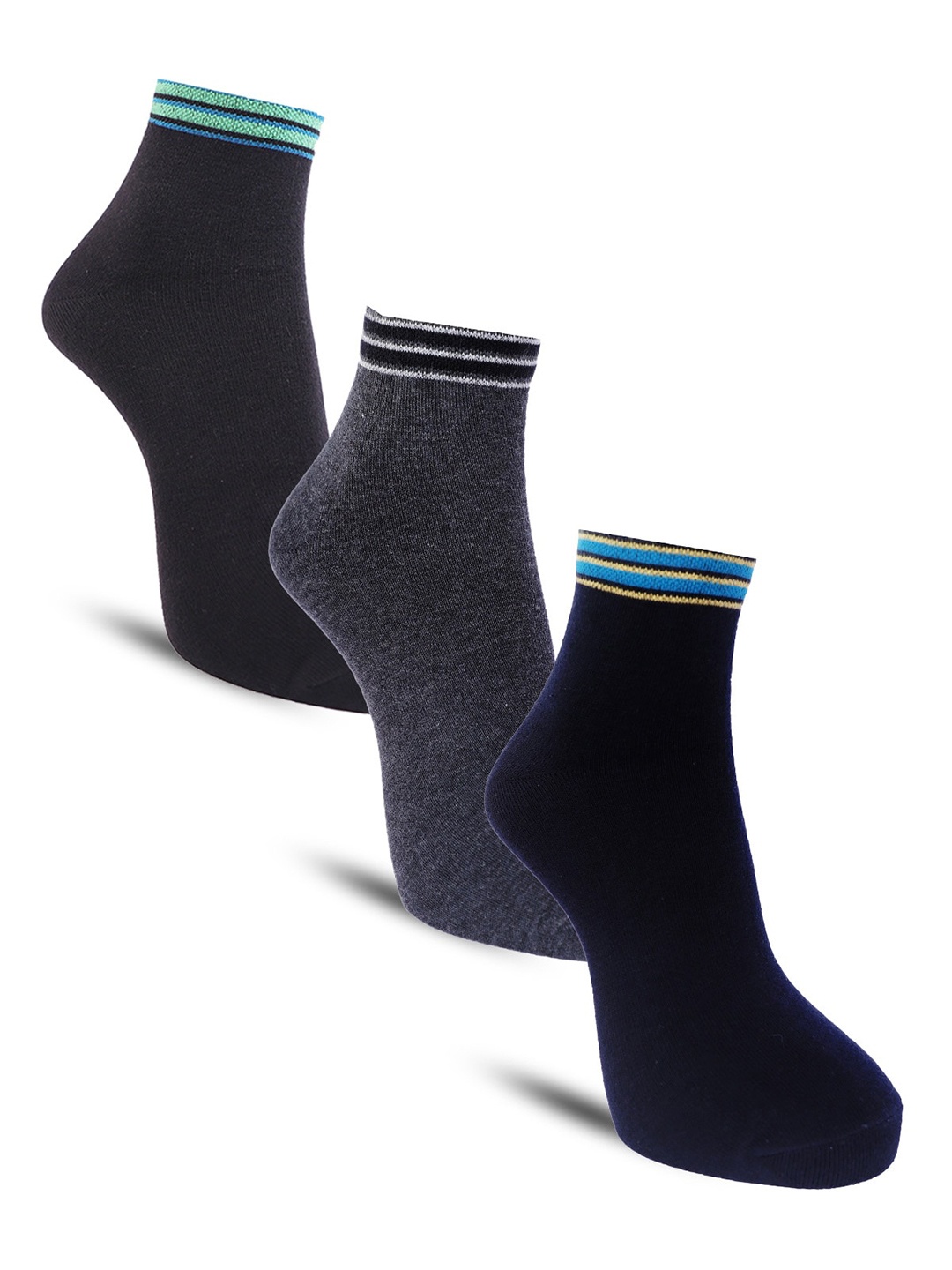 Dollar Socks Men Pack Of 3 Assorted Ankle-Length Socks