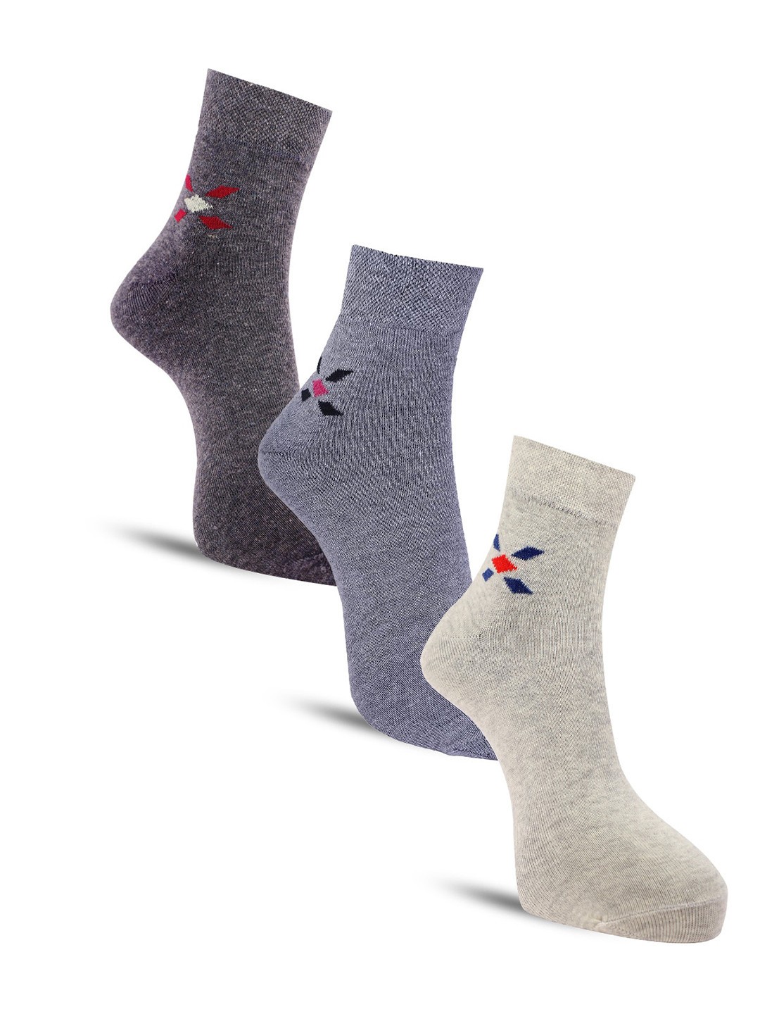 

Dollar Socks Men Pack Of 3 Assorted Ankle-Length Cotton Socks