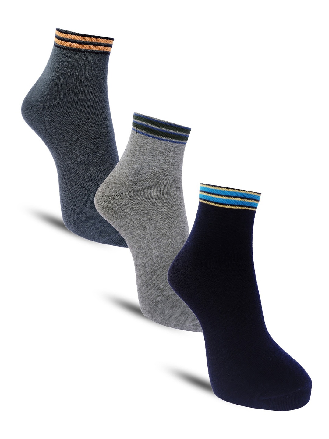 Dollar Socks Men Pack Of 3 Assorted Cotton Ankle Length Socks