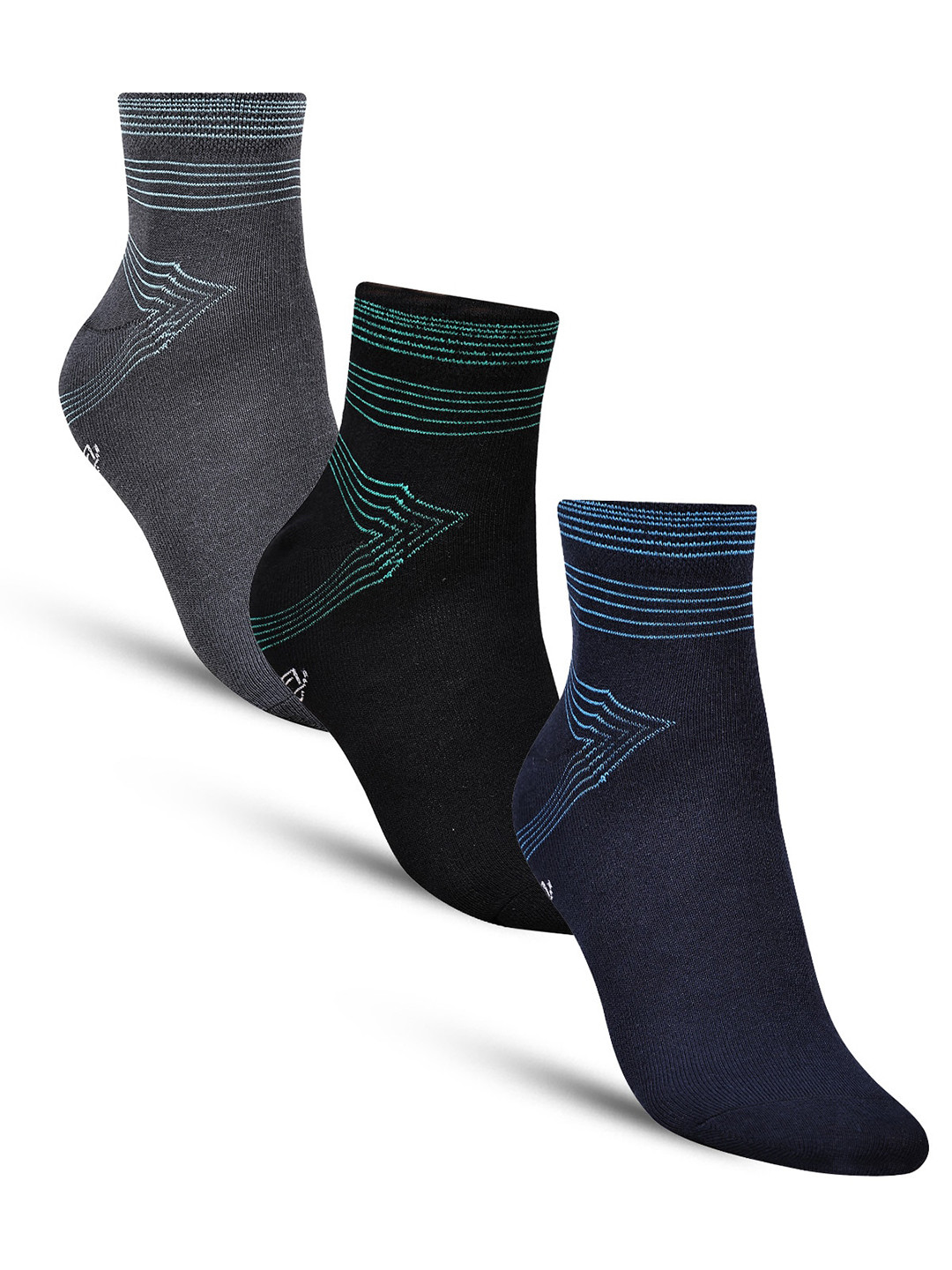 

Dollar Socks Men Pack Of 3 Assorted Pure Cotton Ankle Length Socks