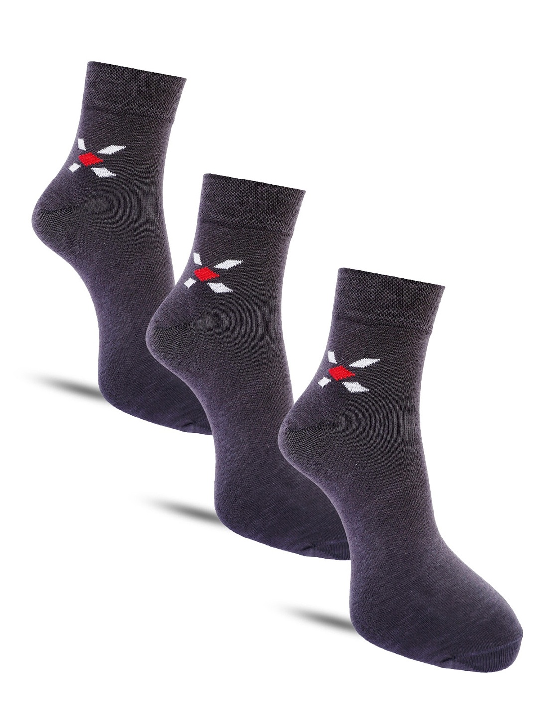 Dollar Socks Men Pack Of 3 Assorted Cotton Ankle-Length Socks