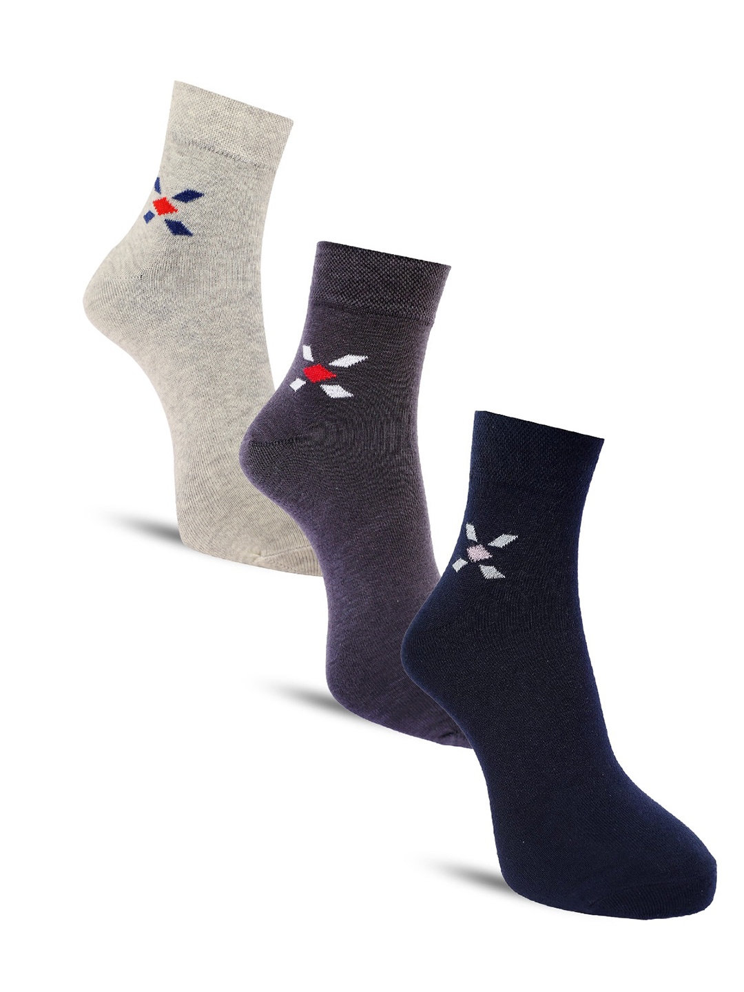 

Dollar Socks Men Pack Of 3 Assorted Pure Cotton Ankle Length Socks
