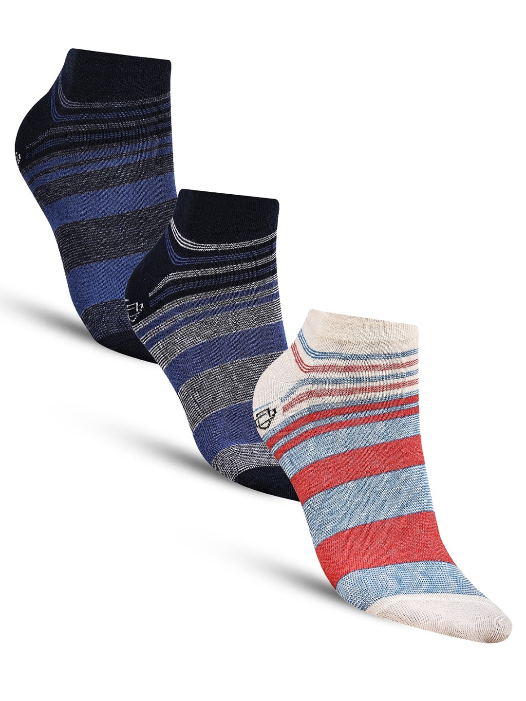 Dollar Socks Men Pack Of 3 Assorted Ankle-Length Socks