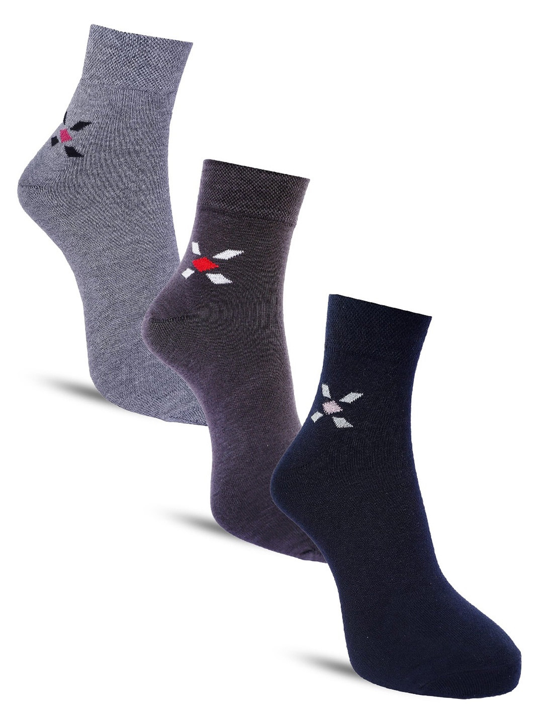 Dollar Socks Men Pack Of 3 Assorted Cotton Ankle Length Socks