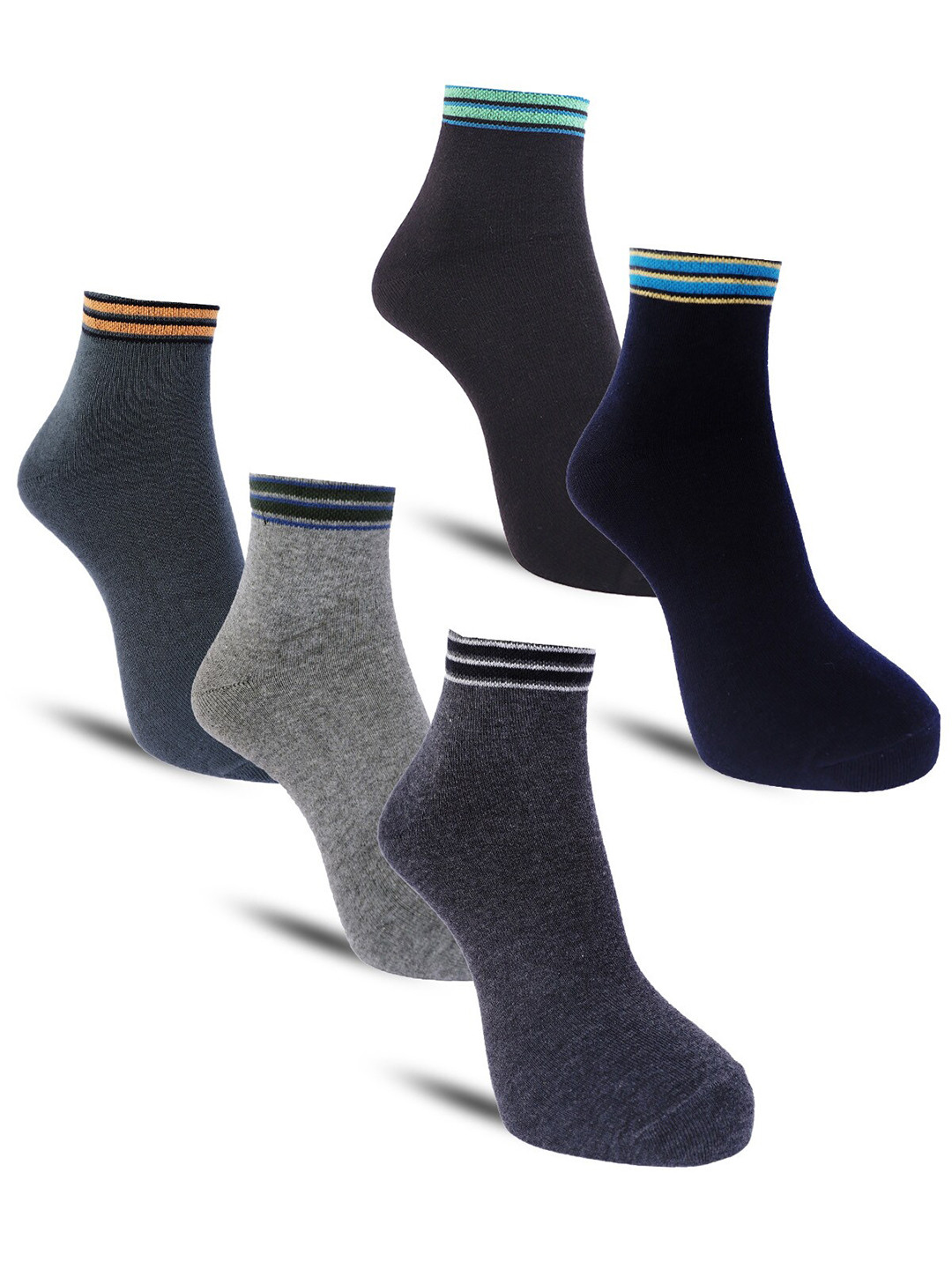 

Dollar Socks Men Pack Of 5 Assorted Cotton Ankle-Length Socks