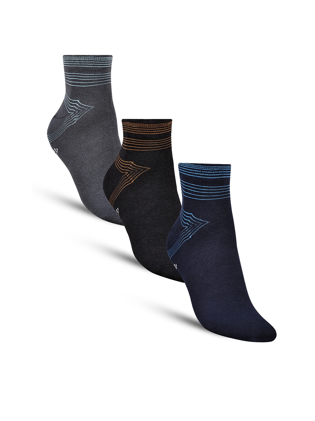 Dollar Socks Men Pack Of 3 Assorted Cotton Above Ankle Length Socks