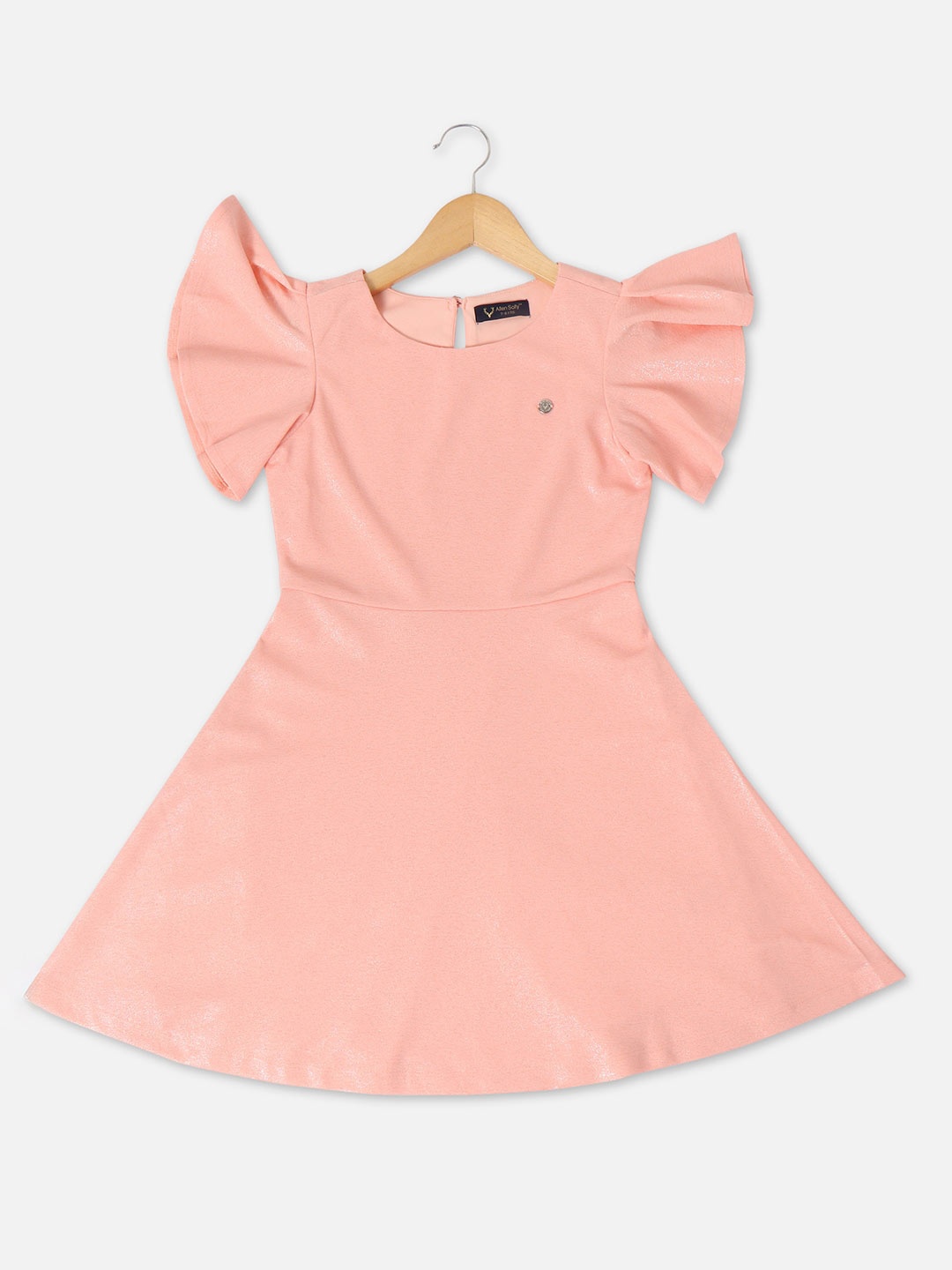 

Allen Solly Junior Flutter Sleeve Cotton Fit & Flare Dress, Pink