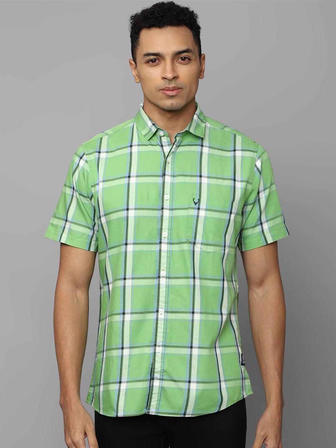 

Allen Solly Tartan Checks Opaque Checked Pure Cotton Casual Shirt, Green