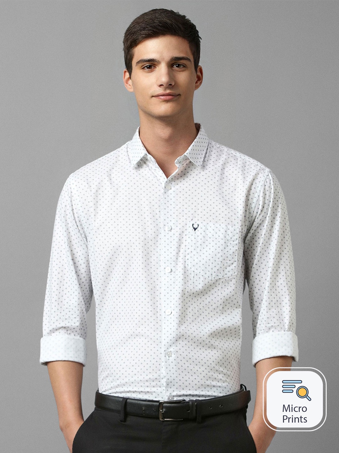

Allen Solly Micro Ditsy Printed Pure Cotton Formal Shirt, White