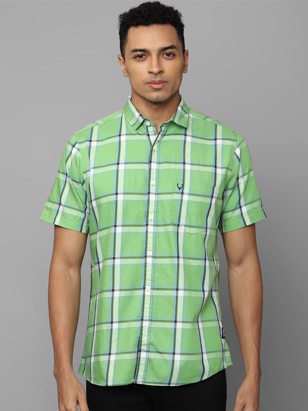 

Allen Solly Tartan Checks Opaque Checked Pure Cotton Casual Shirt, Green