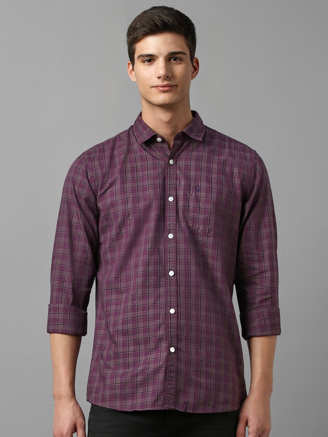 

Allen Solly Custom Fit Tartan Checked Casual Shirt, Purple