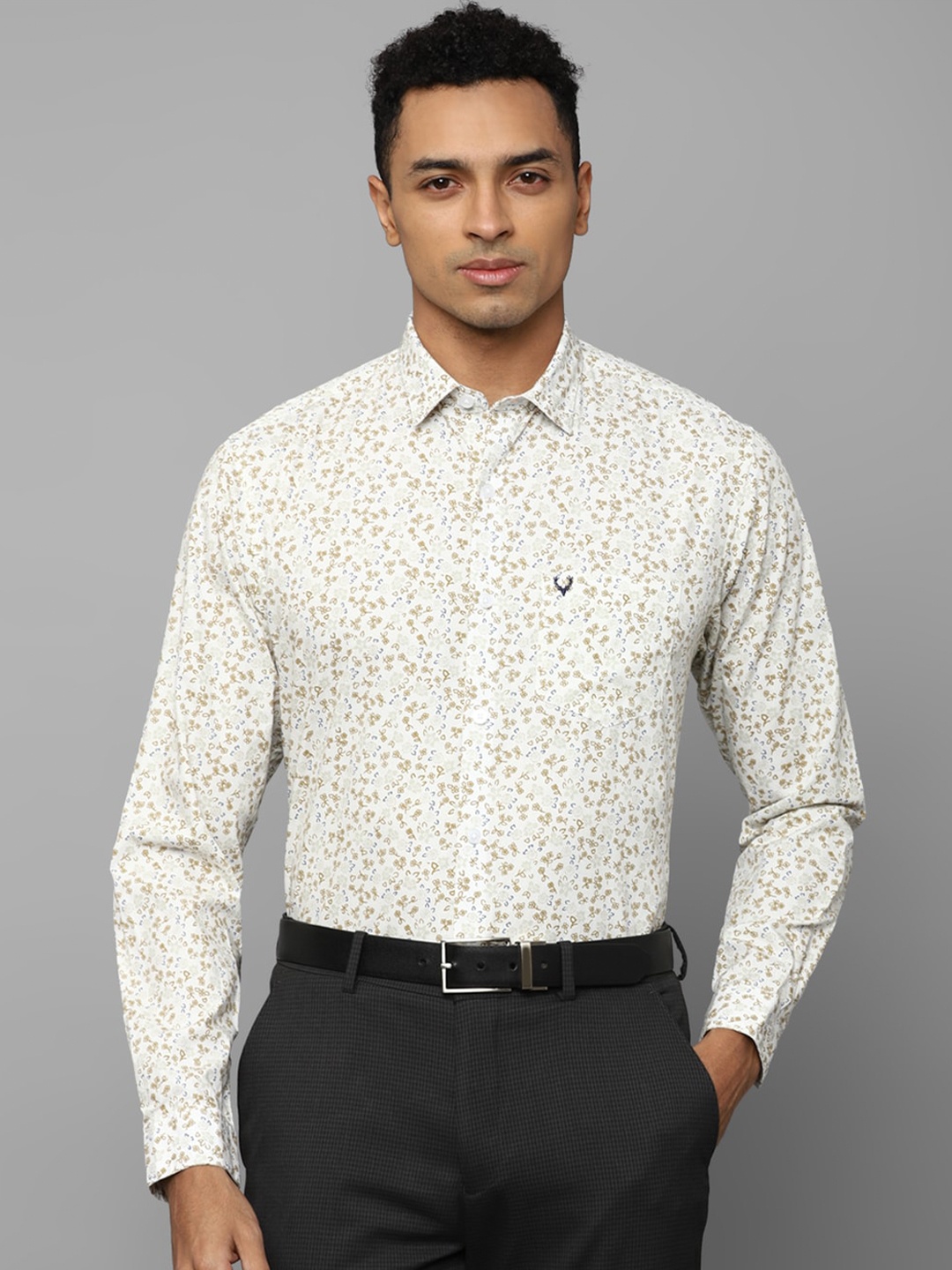 

Allen Solly Floral Printed Pure Cotton Formal Shirt, White