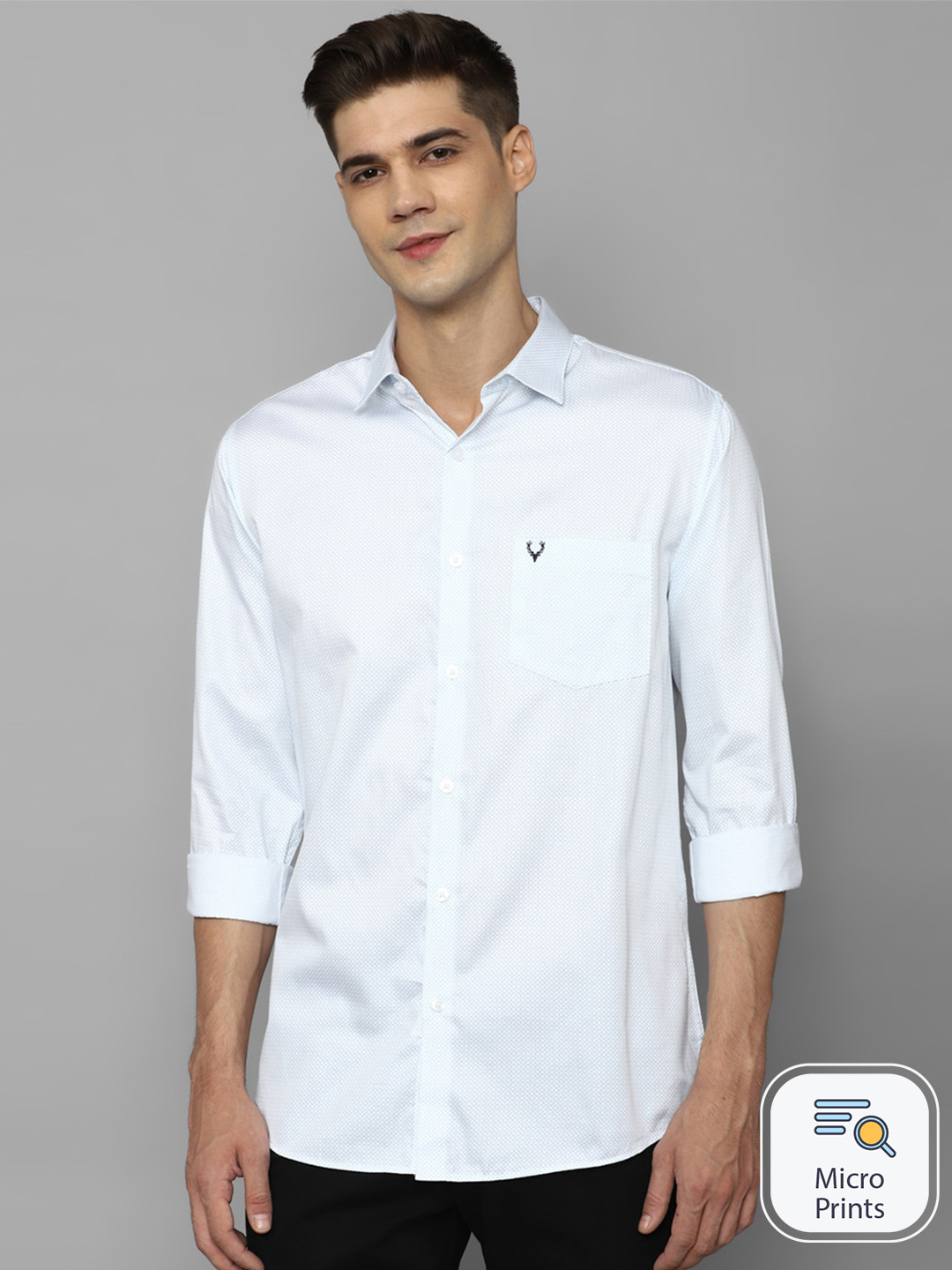 

Allen Solly Slim Fit Spread Collar Pure Cotton Casual Shirt, Blue