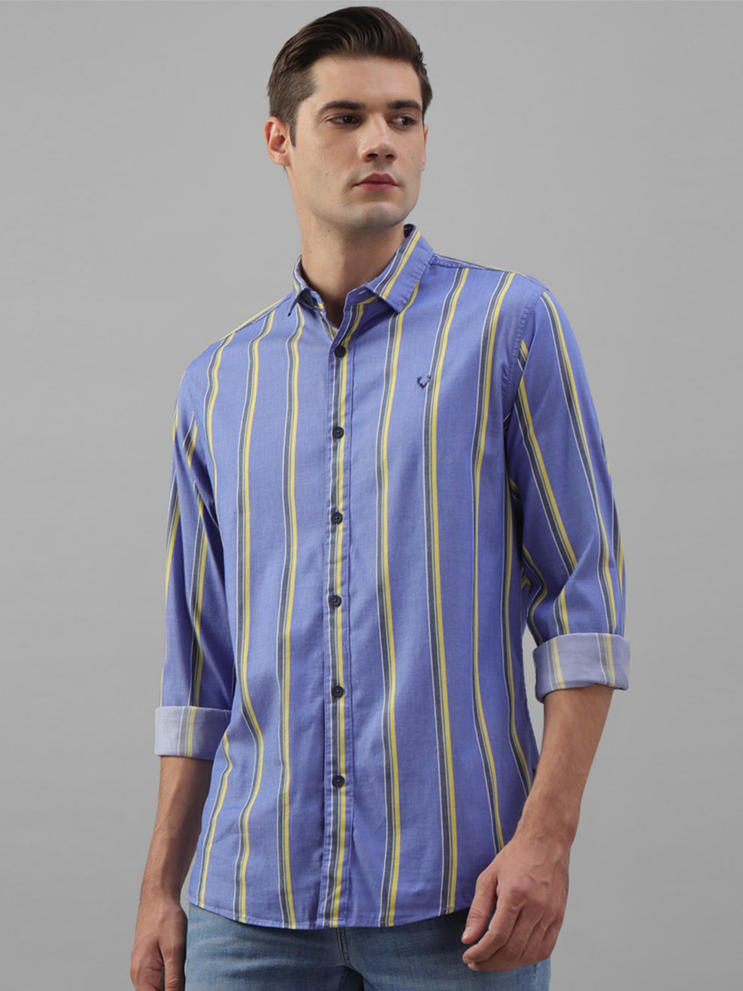 

Allen Solly Striped Classic Regular Fit Casual Shirt, Blue