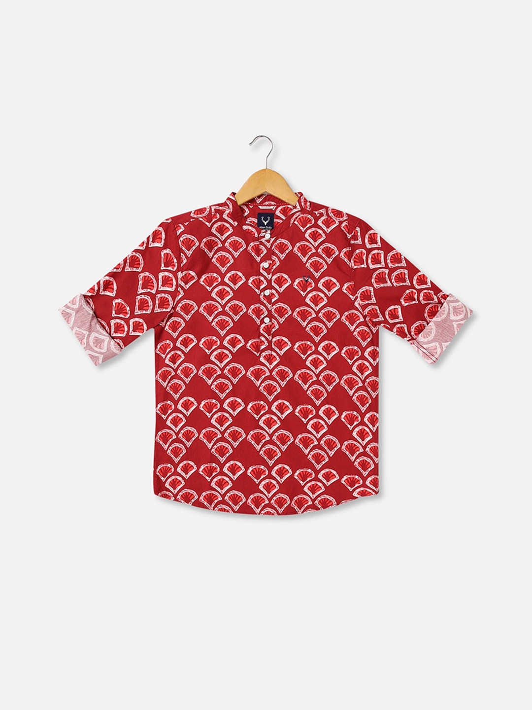 

Allen Solly Junior Boys Opaque Printed Cotton Casual Shirt, Red