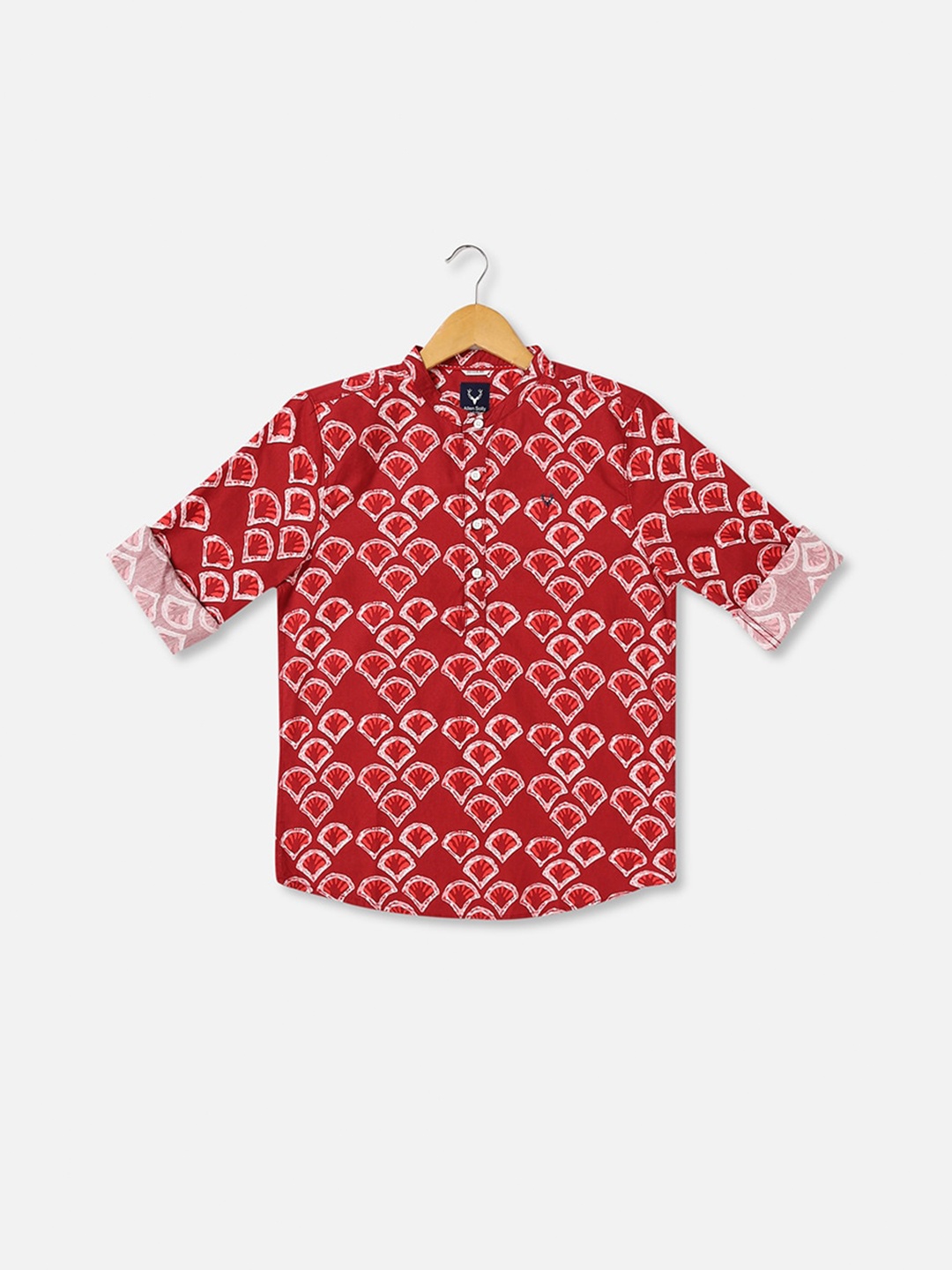 

Allen Solly Junior Boys Ethnic Printed Pure Cotton Casual Shirt, Red