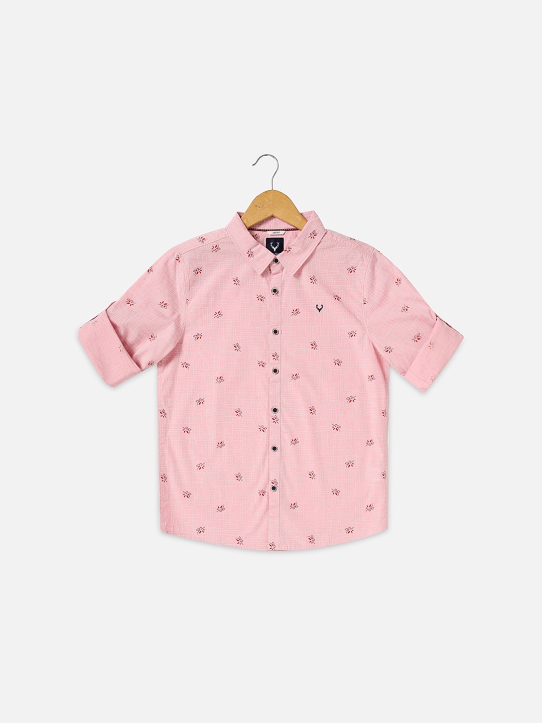 

Allen Solly Junior Boys Slim Fit Conversational Printed Pure Cotton Casual Shirt, Pink