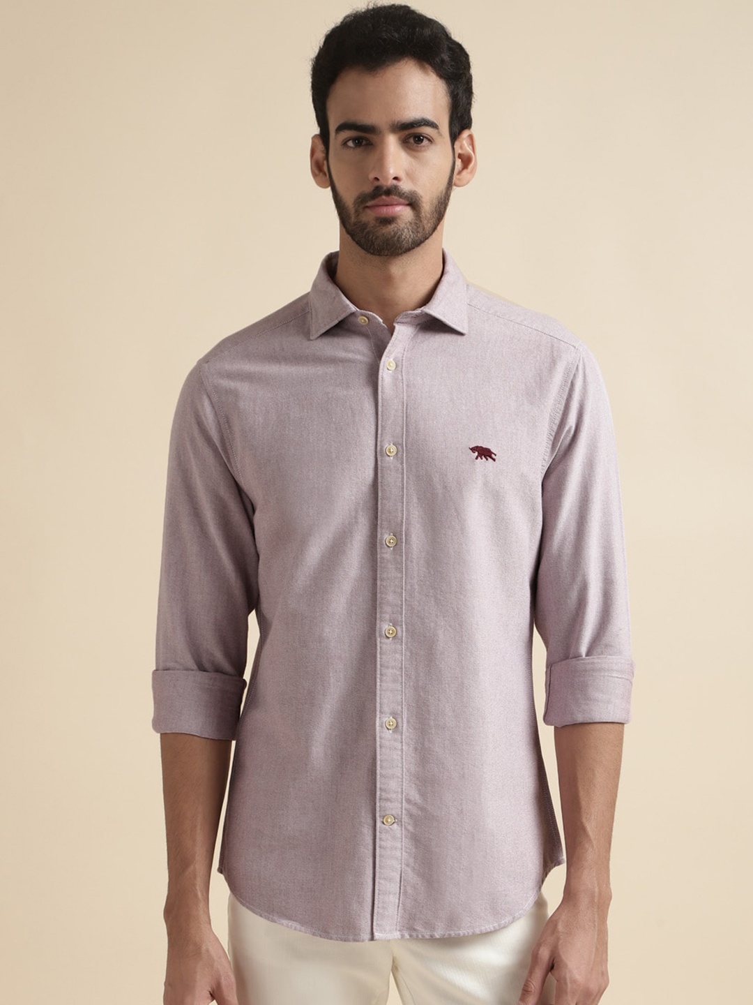 

Andamen Spread Collar Premium Opaque Cotton Casual Shirt, Pink