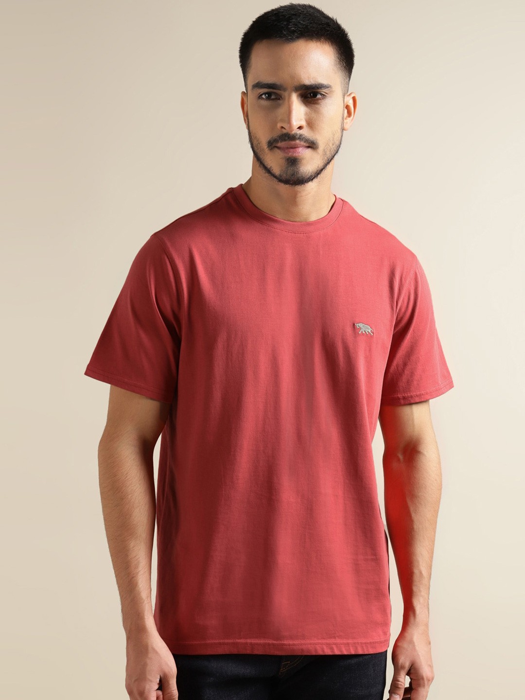 

Andamen Men Single Jersey Compact Cotton Yarn Crew T-shirt, Red