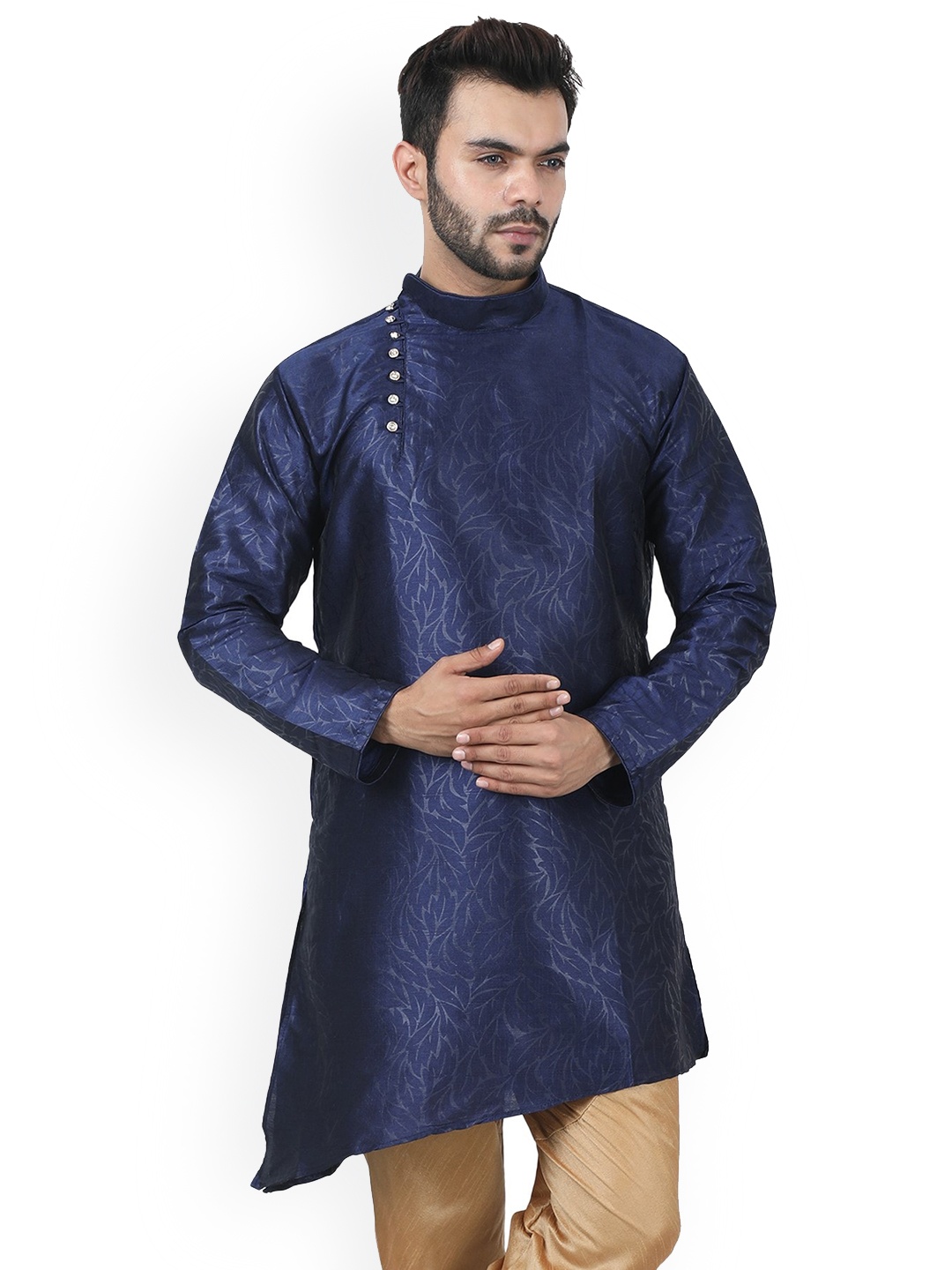

Armaan Ethnic Floral Printed Angrakha Kurta, Blue