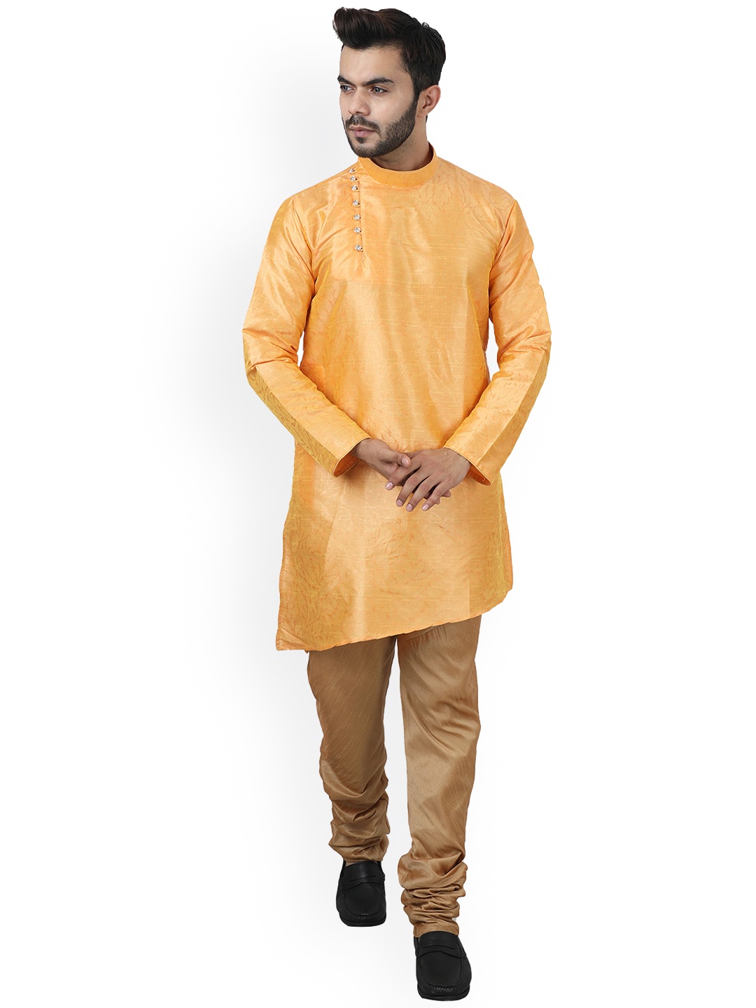 

Armaan Ethnic Floral Printed Angrakha Kurta, Yellow