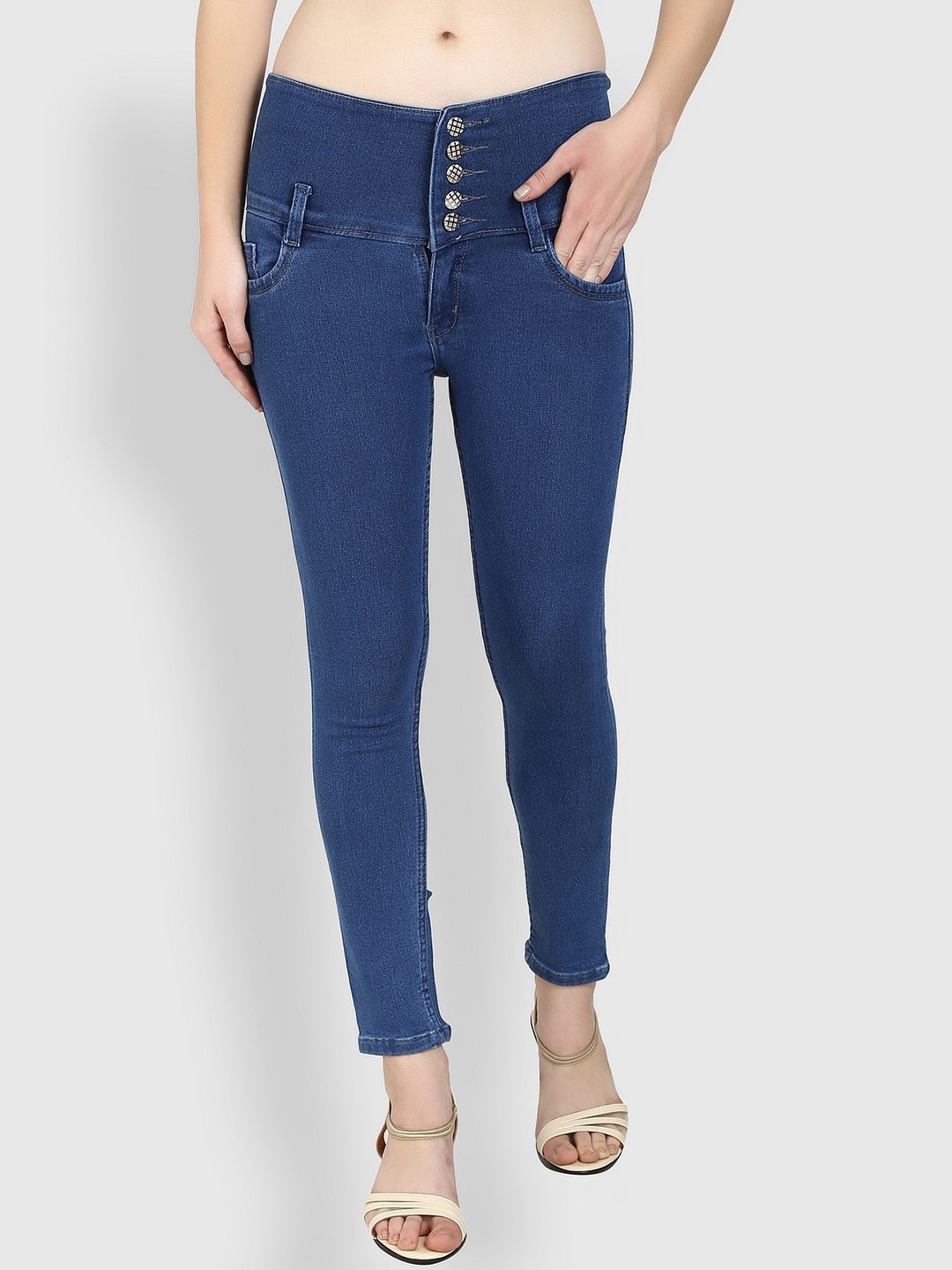 

A-Okay Women Slim Fit High-Rise Stretchable Jeans, Blue